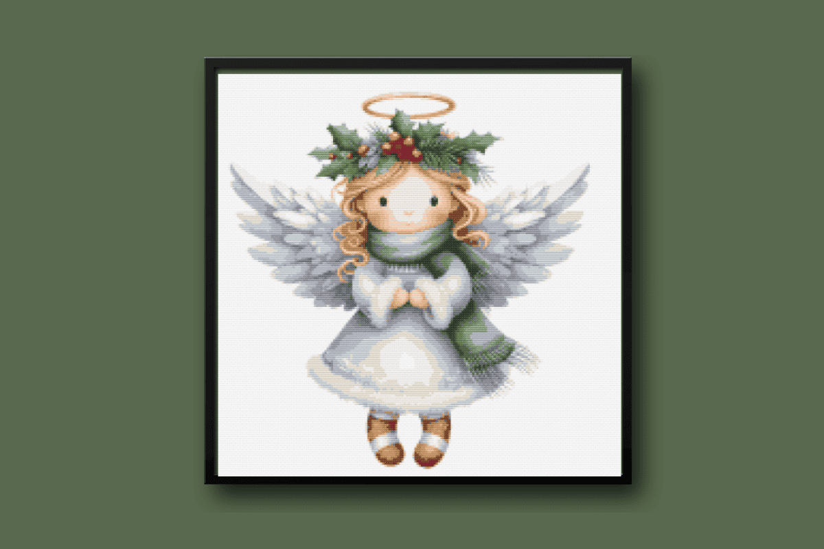 Christmas angel with a green scarf