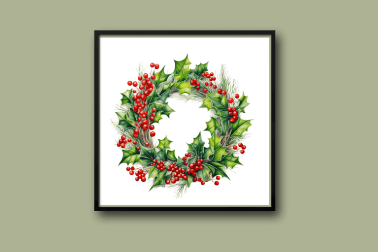 Red and green Christmas wreath