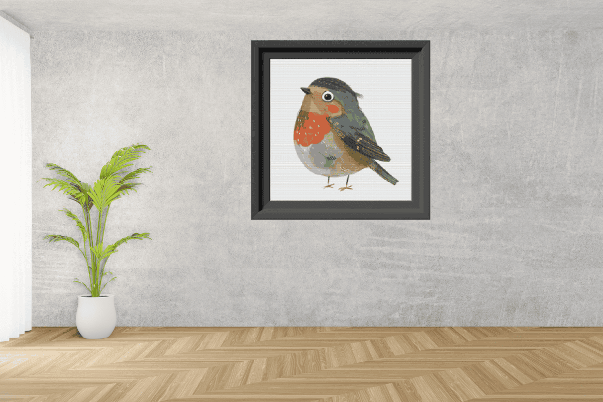 Red and gray winter bird