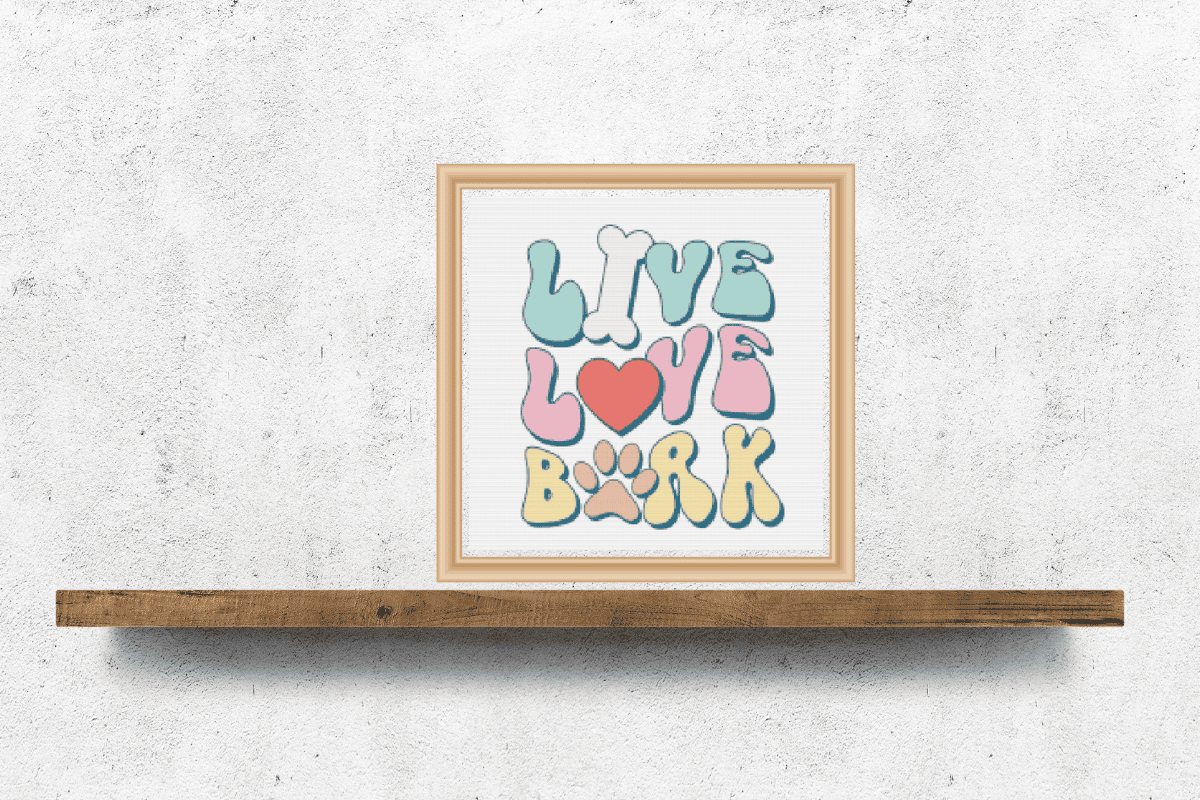 Quote live love bark and green pink and yellow