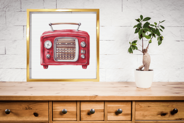 Vintage red radio