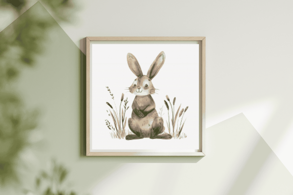 bunny with grass surrounding him