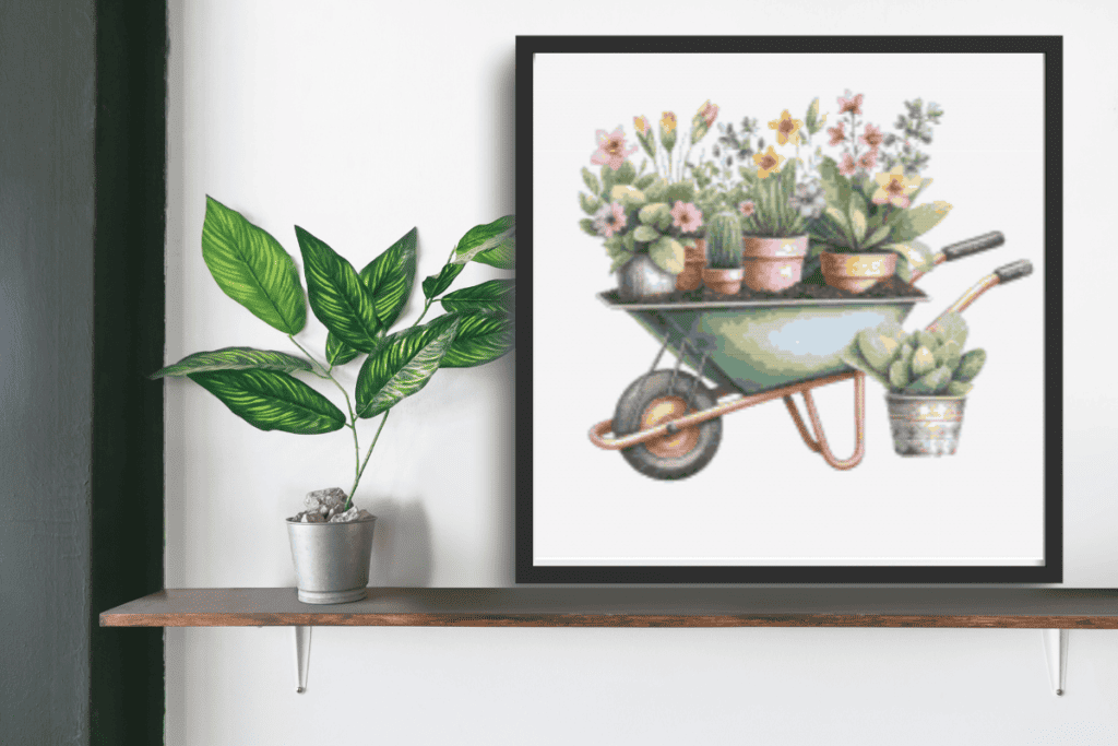Flowers in a wheelbarrow