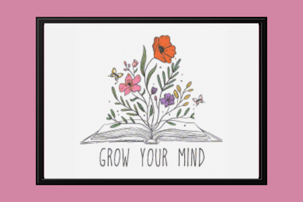 flowers coming out of a book