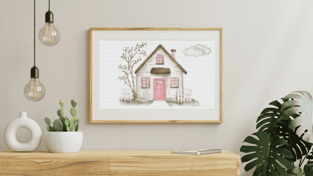 pink and white home