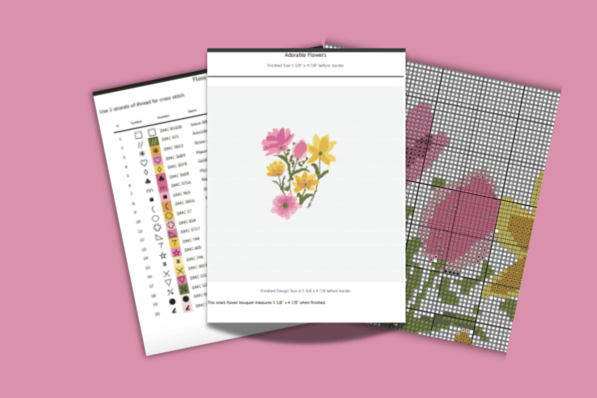 Cross stitch flowers pattern