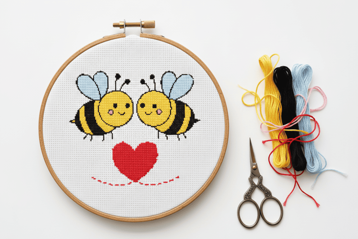 bee cross stitch pattern