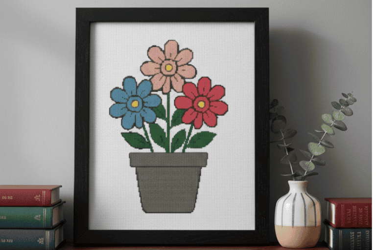 easy cross stitch flowers