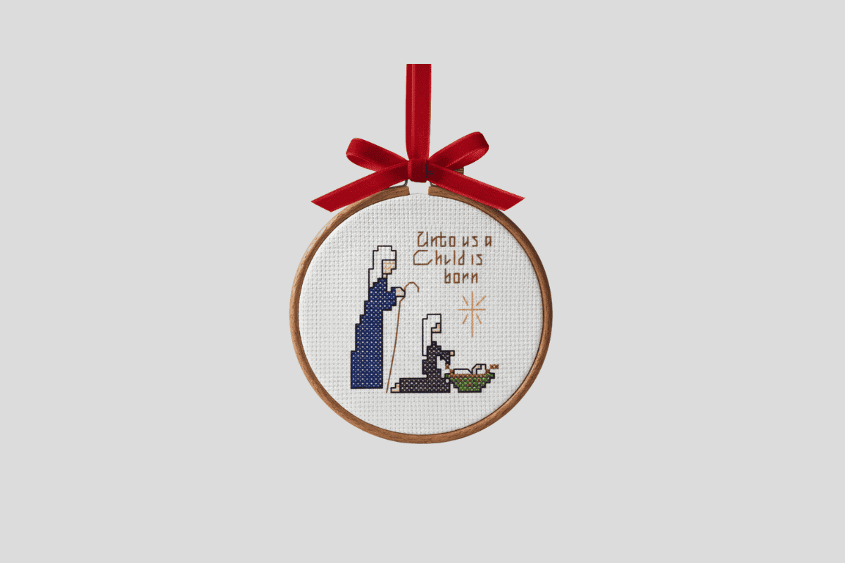 nativity cross stitch ornament pattern