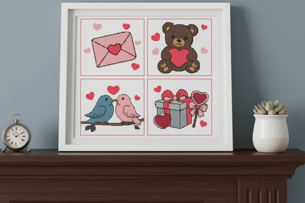 Valentine Sampler cross stitch