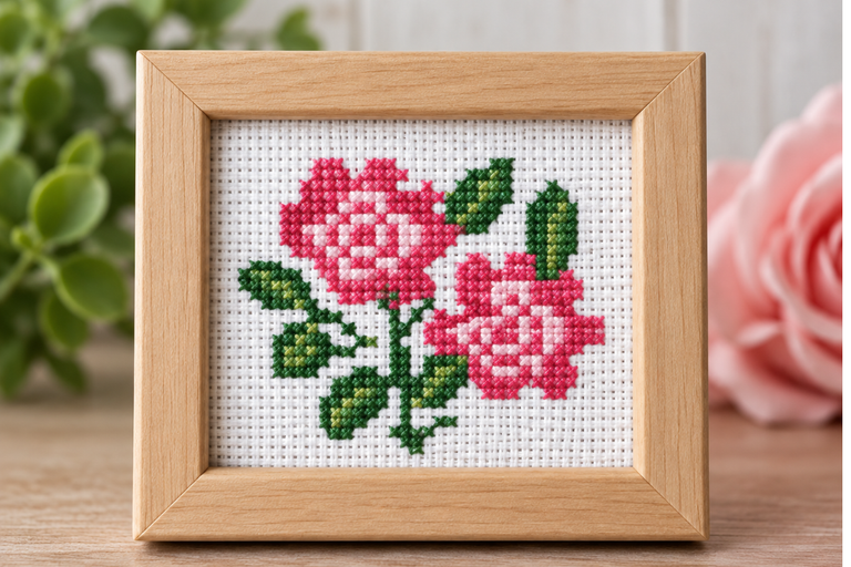Roses Mini Cross Stitch Pattern