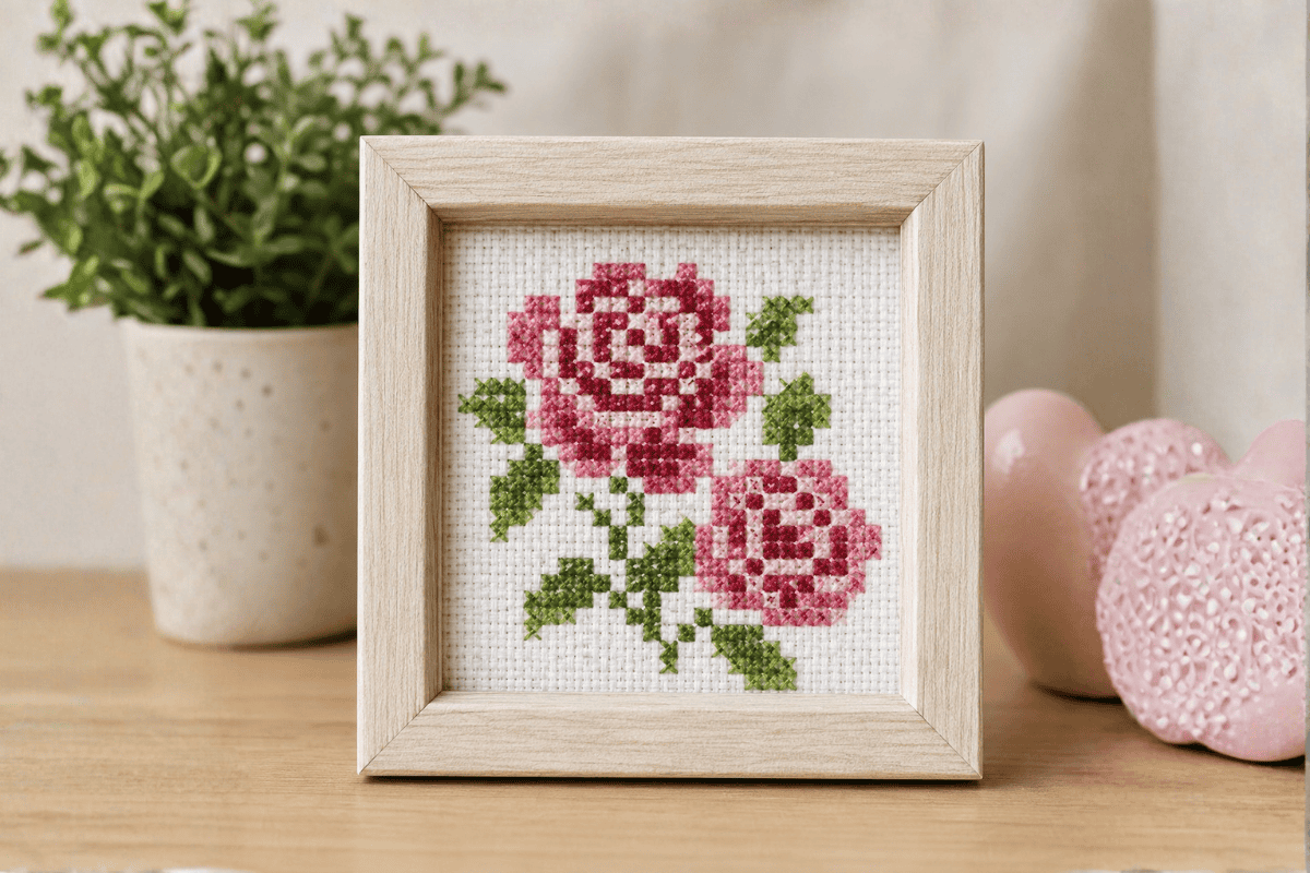 Roses Mini Cross Stitch Pattern