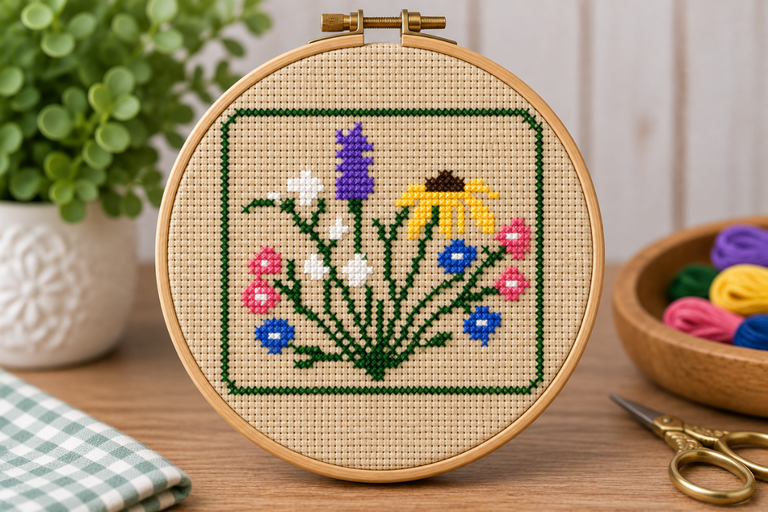 Wildflower Mini Cross Stitch Pattern