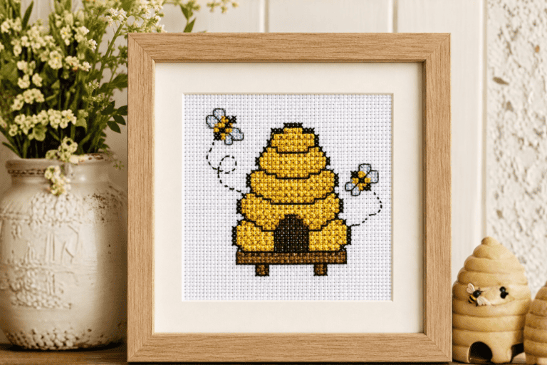 Bee Hive Mini Cross Stitch Pattern