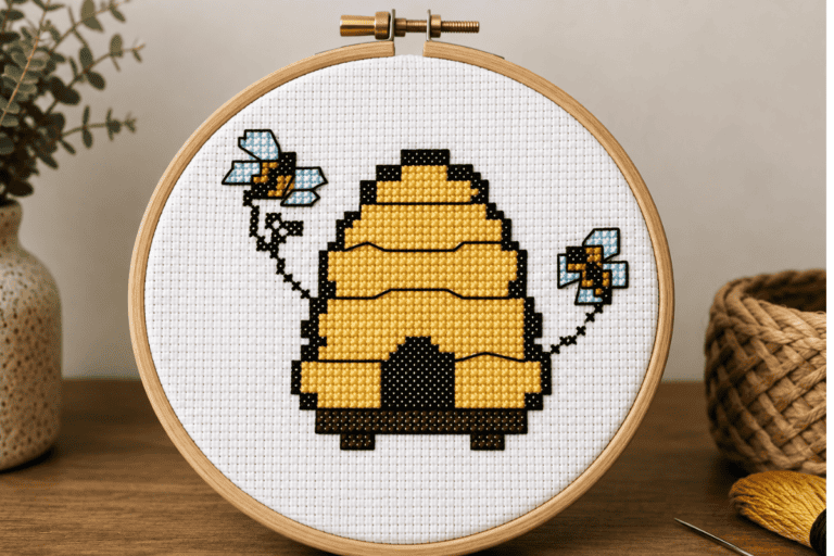 Bee Hive Mini Cross Stitch Pattern