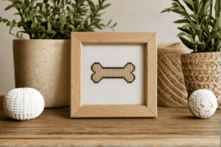 Dog Bone Mini Cross Stitch Pattern