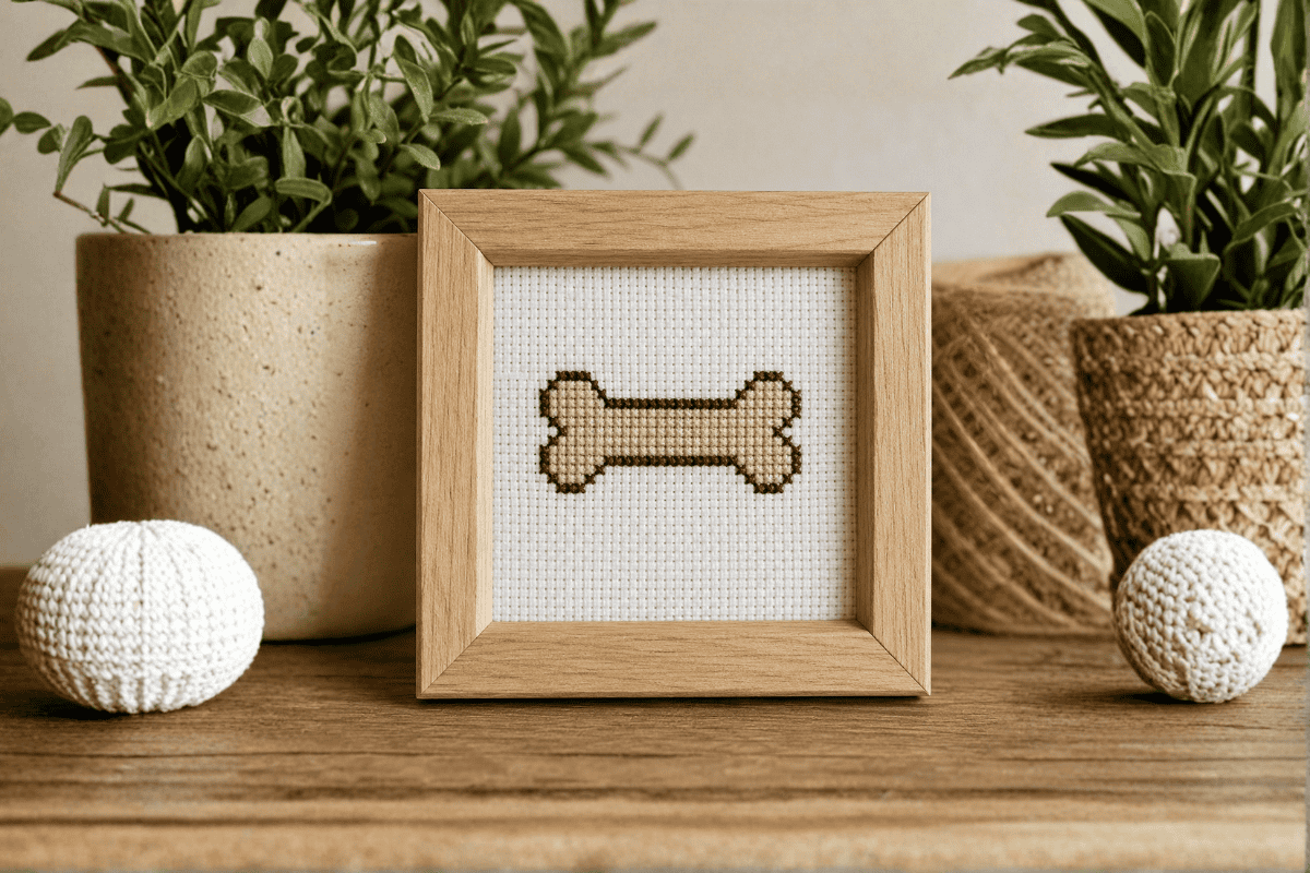 Dog Bone Mini Cross Stitch Pattern