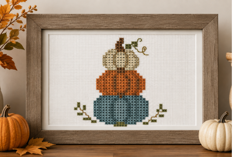 Fall Pumpkin Mini Cross Stitch Chart