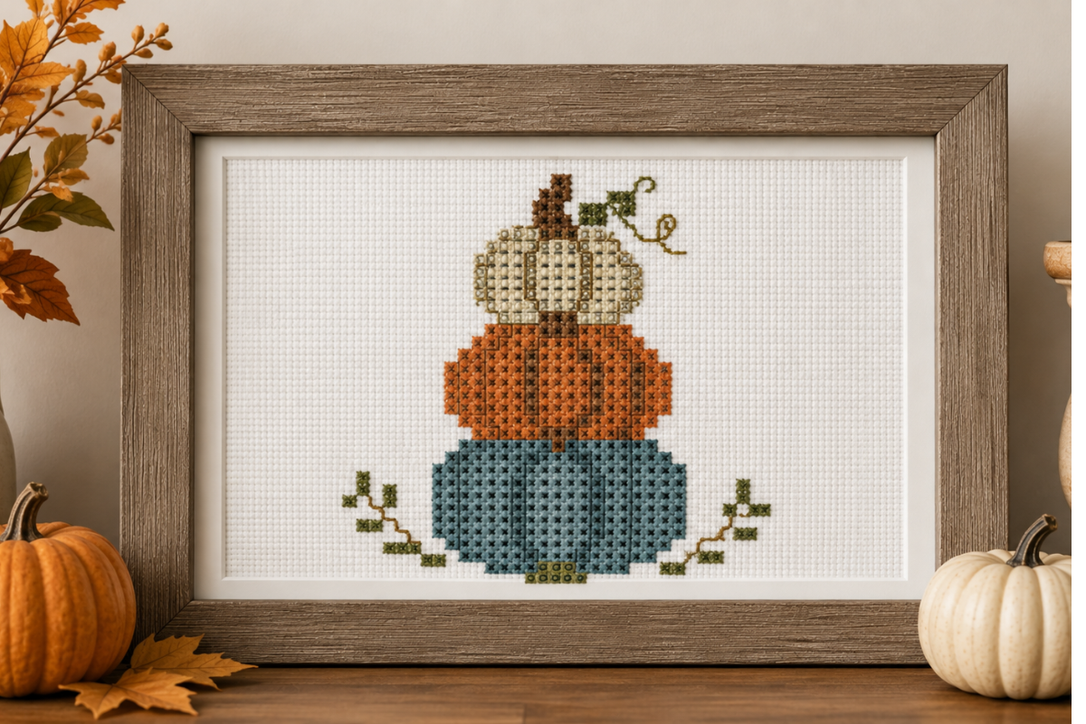 Fall Pumpkin Mini Cross Stitch Chart