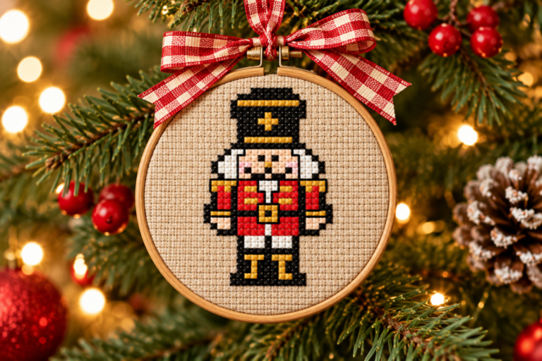 Nutcracker Cross stitch Ornament
